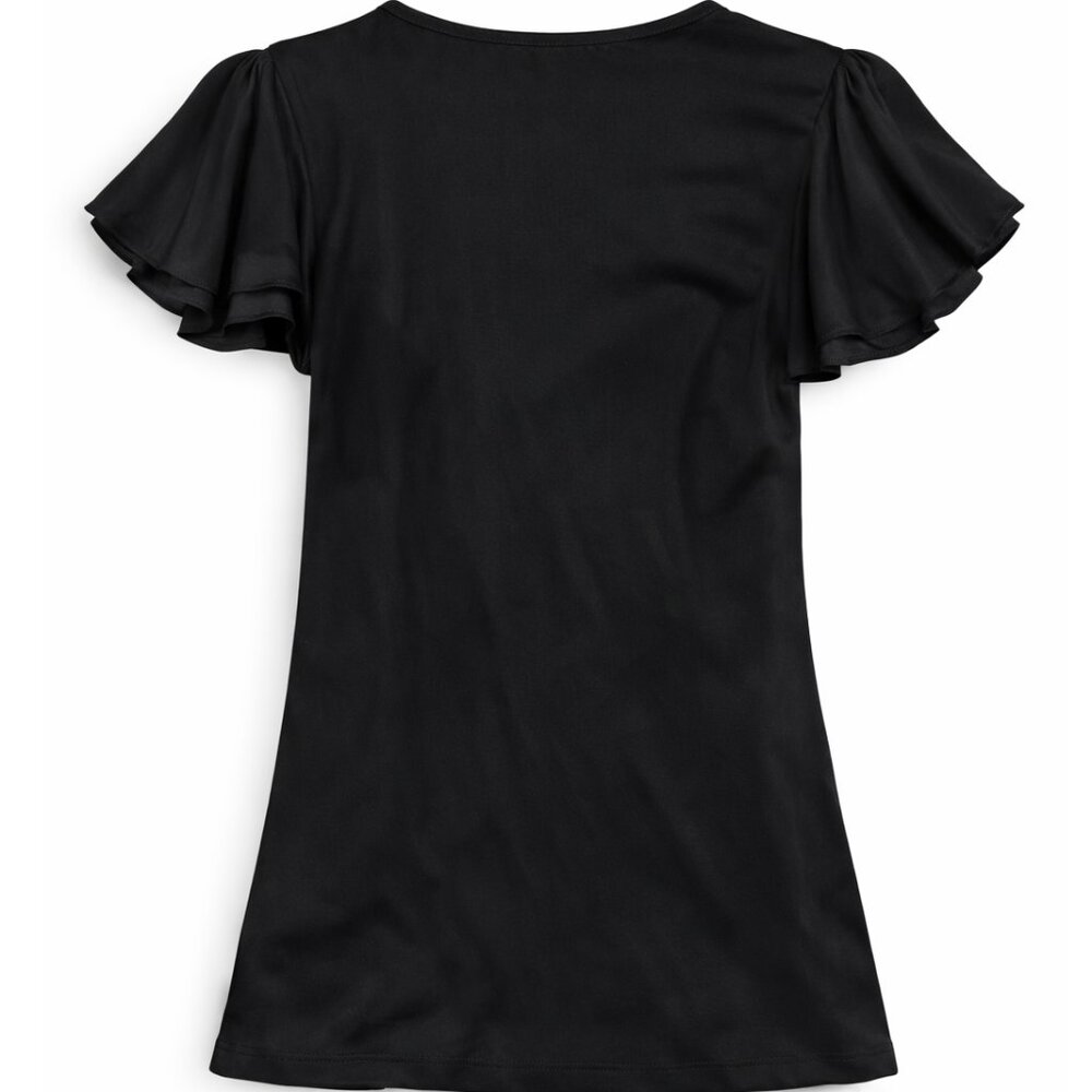 New, Ralph Lauren Pima Ruffle Button Flutter Sleeve Blouse - Picture 12 of 16